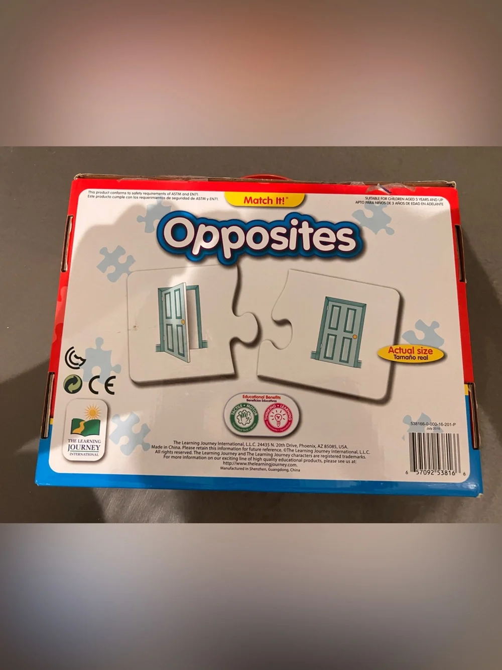 The Learning Journey 30 self correcting piece Opposites Puzzle ages 3+ like new